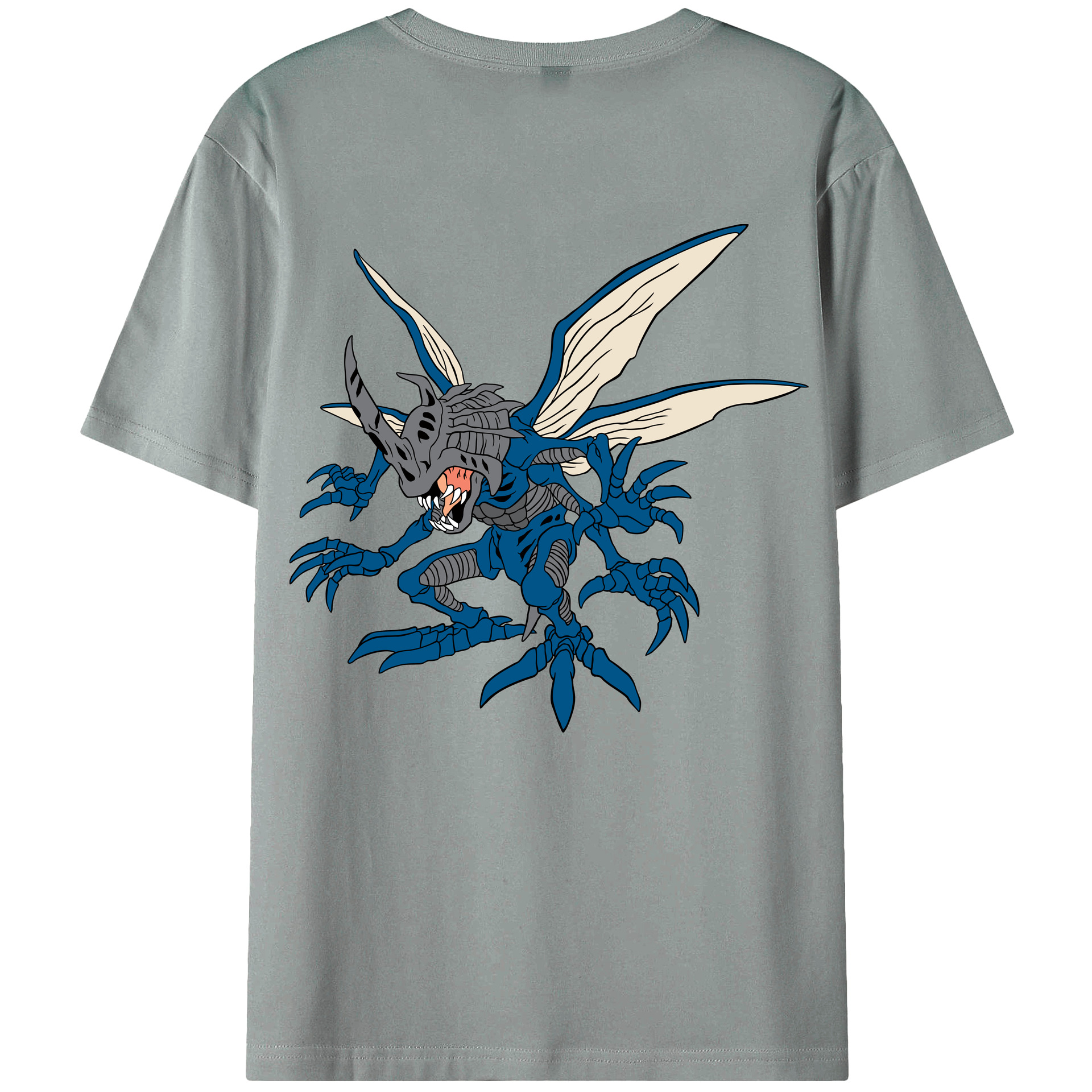 （画像用） Digimon デジタルモンスター/デジモン 綿100％ メンズ半袖Tシャツ（バックプリント） 通気性